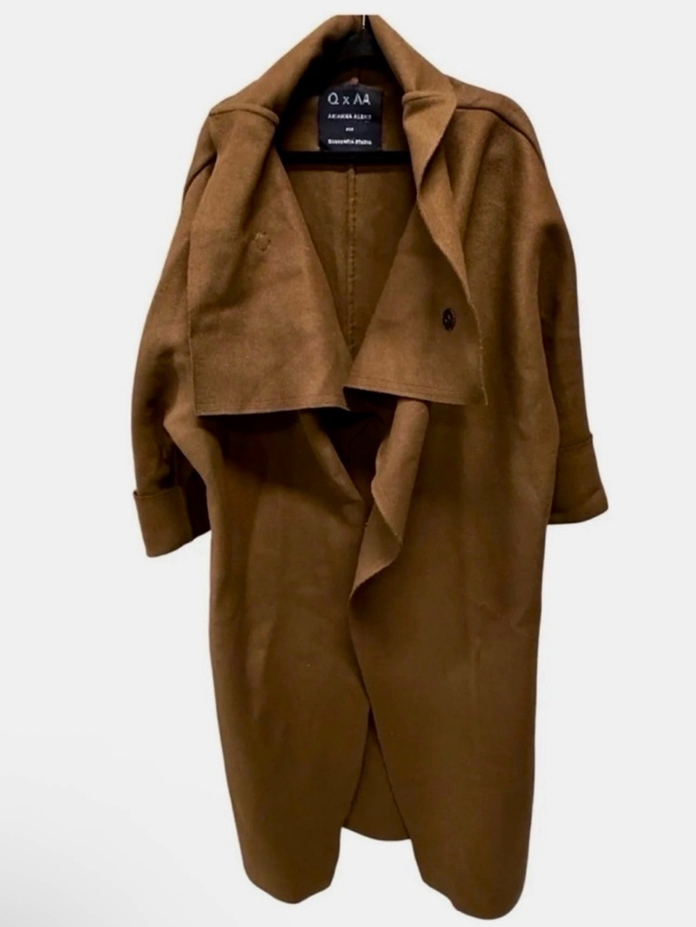 QxAA Arianna Alexis Trench Wool-Blend Drape Coat